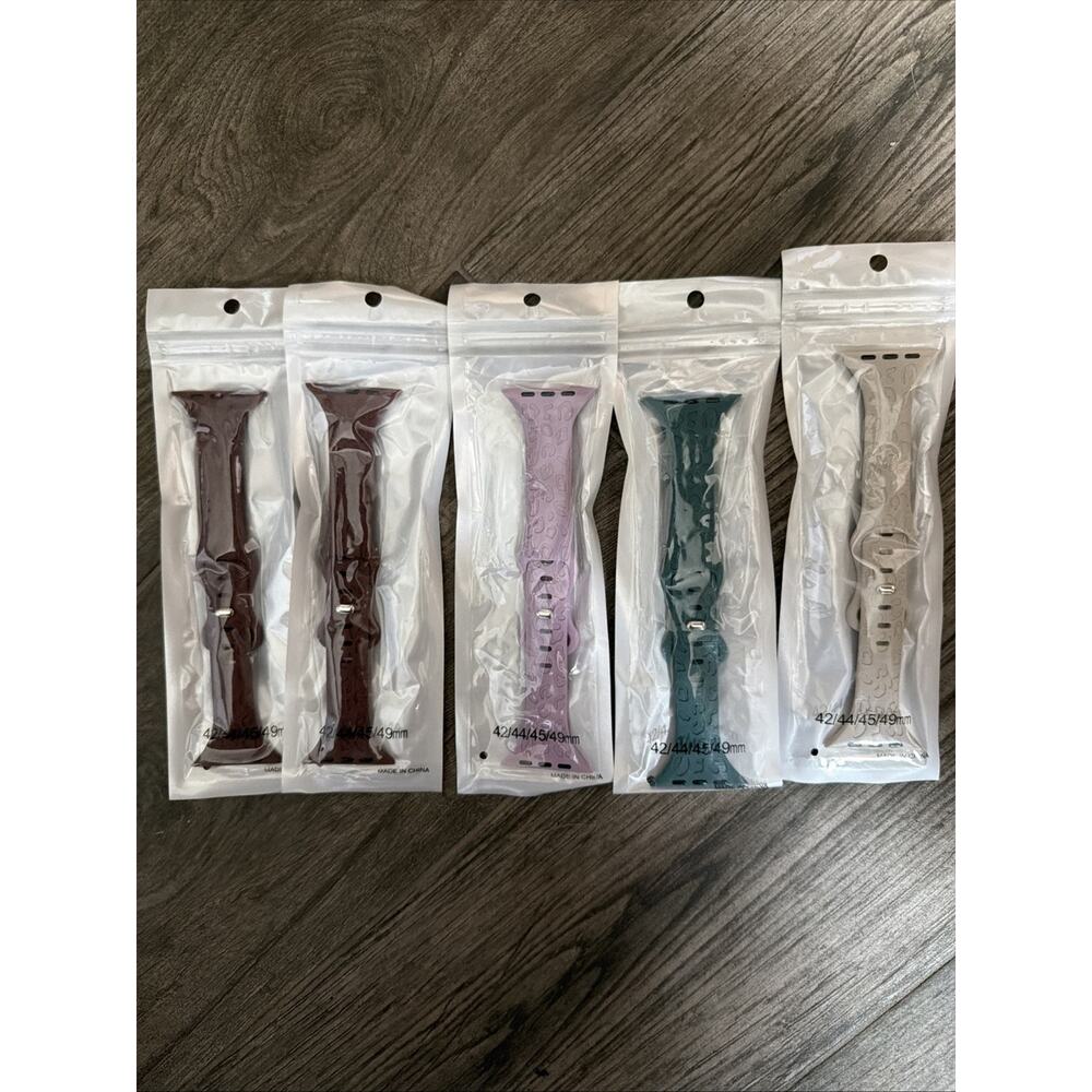 Watch Bands For Apple Watches 5 Pk Lavender,2 Brown, Beige, Teal 42,44,45,49